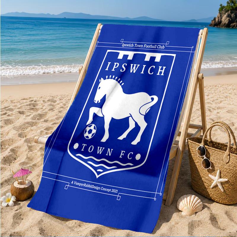 Asciugamano da Spiaggia in Microfibra Stampato con Stemma del Town Football Club, Morbido e Assorbente, Asciugatura Rapida, Ideale per Viaggi Estivi, Essenziale per la Spiaggia, Piscina