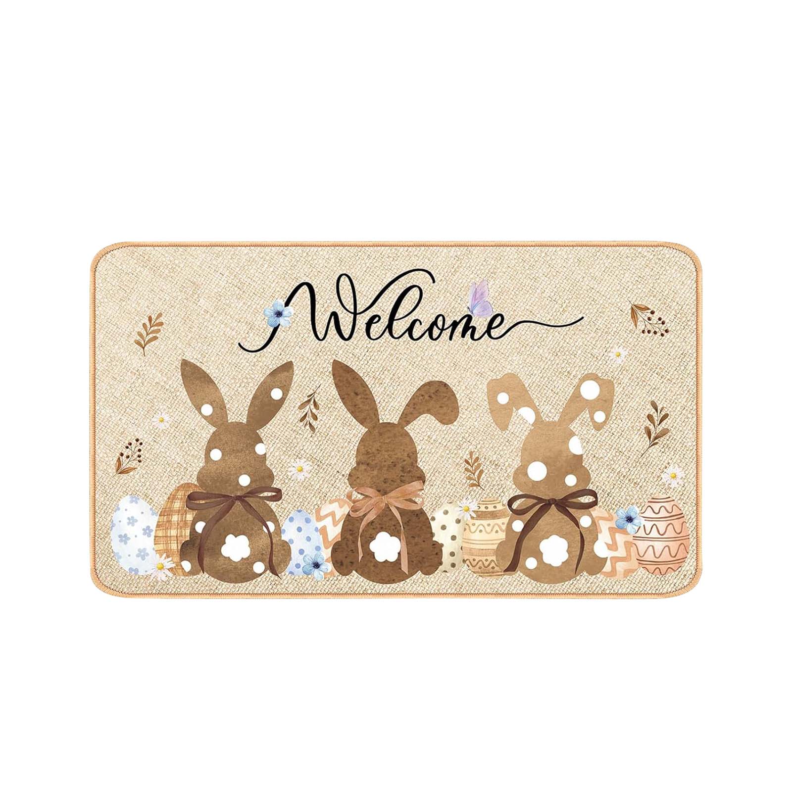 Пасхальный кролик коврик для двери Праздничное украшение Ванная комната Туалет Напольный коврик Впитывающий и грязеотталкивающий ковер