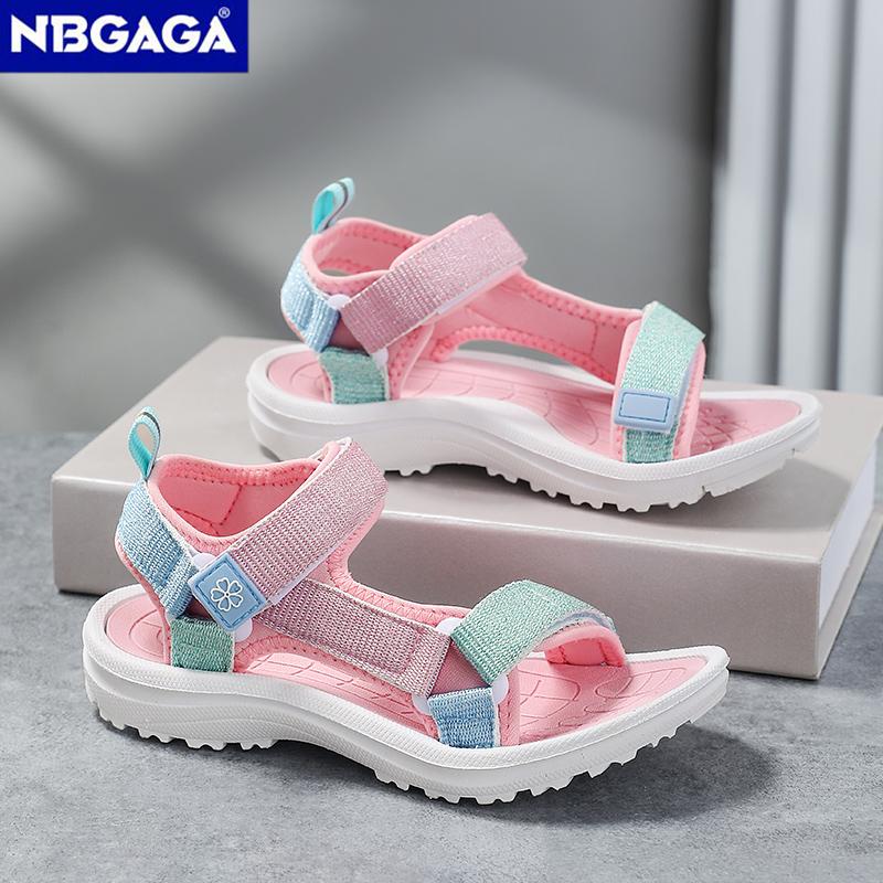 Cute Pink Kids' Girls Sport Sandals Open-Toe Non Slip Walking Shoes for Children Boys Outdoor Beach Sandals Summer Breathable