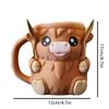3D Printed Cute Highland Cow Ice Cream Pint Holder Leak-Proof Antifreeze Handle Perfect for Ice Cream Containers Beer Can Sleeve