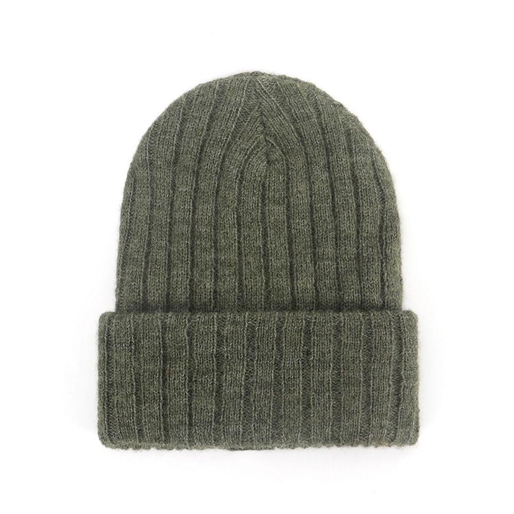 Solid Color Kids Knitted Beanie Hat Cat Ear Embroidered Bonnet Fashion Winter Cap For Children