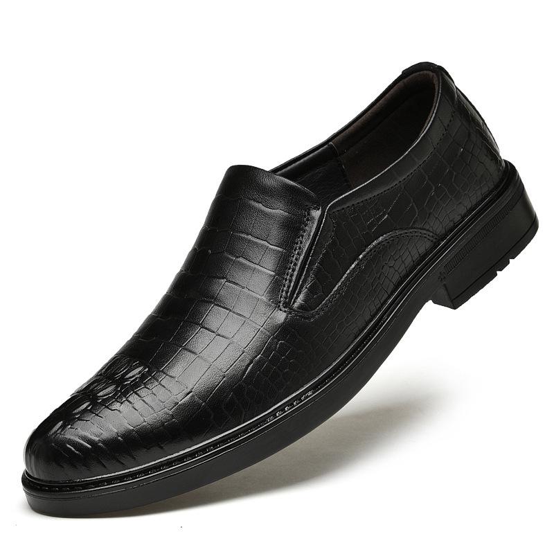 Men s Autumn Plaid Cowhide Loafers: Slip-On Leather Casual, Business, and Wedding Shoes US 6