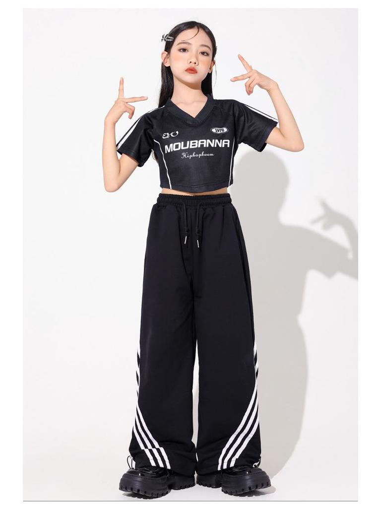 Kinder Streetdance Hip-Hop Jazz Bühnenkostüm und Trainingsoutfit