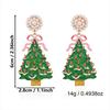 1 pair Simulated Pearl Christmas Drop Earrings Glitter Finish Holiday Jewelry  Women