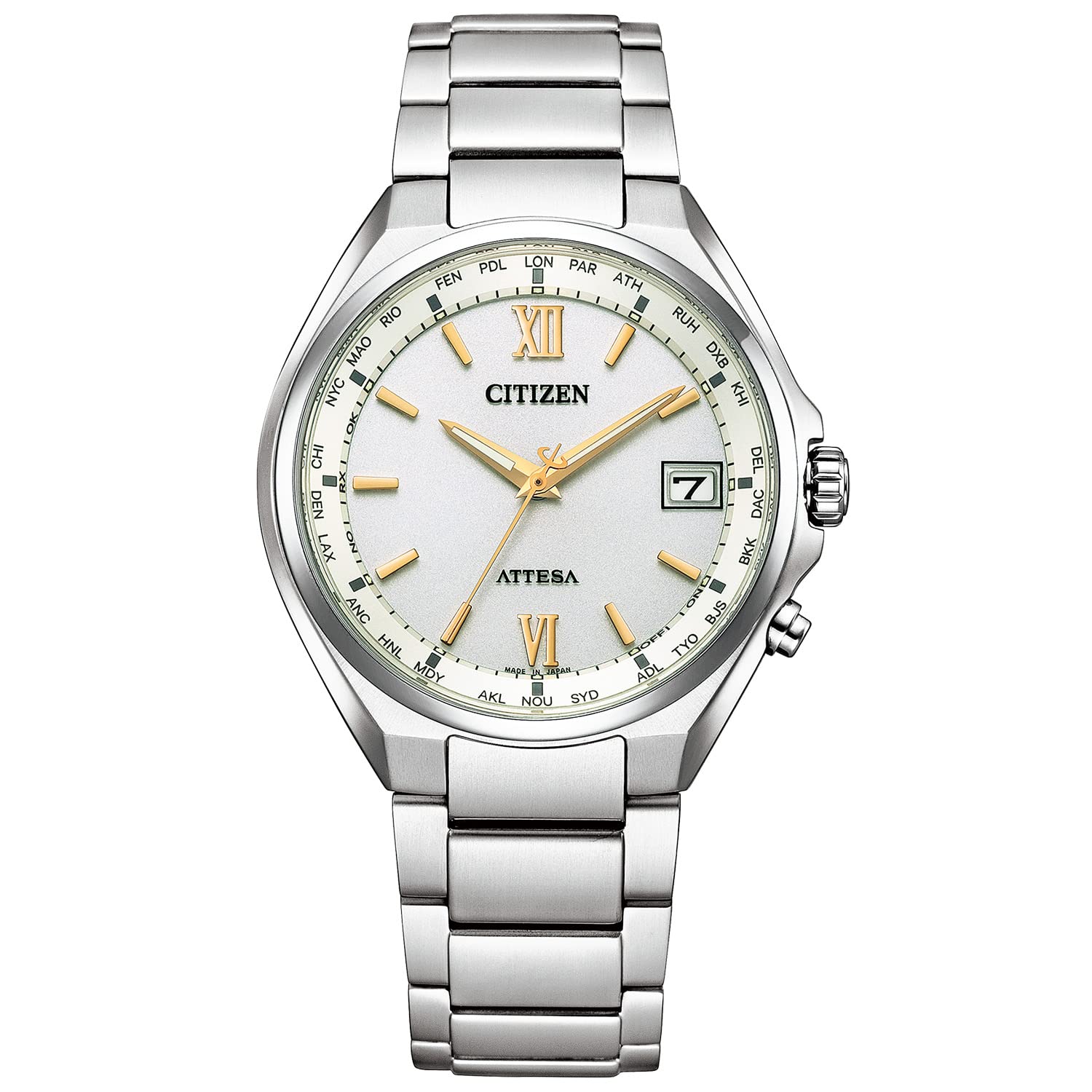 

[Citizen] Atessa Radio Solar Waterproof Business White CB1120-50C Men s Silver