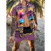New Beach Set: Men’s Short-Sleeved Shirt and Shorts – Casual Printed Beach and Holiday Set
