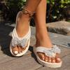 2026 Women Slippers Bow Summer Sandals Indoor Outdoor Beach Shoes Women Flip Flops Beach Slides Women's Sandals Pantuflas Mujer