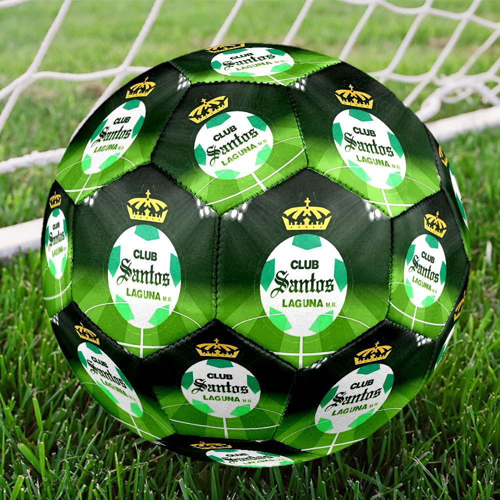 Club Santos Laguna Print Size 5 Soccer Ball, Standard Match Football for Sports Game and Team Practice, Ideal Gift for Soccer Fans