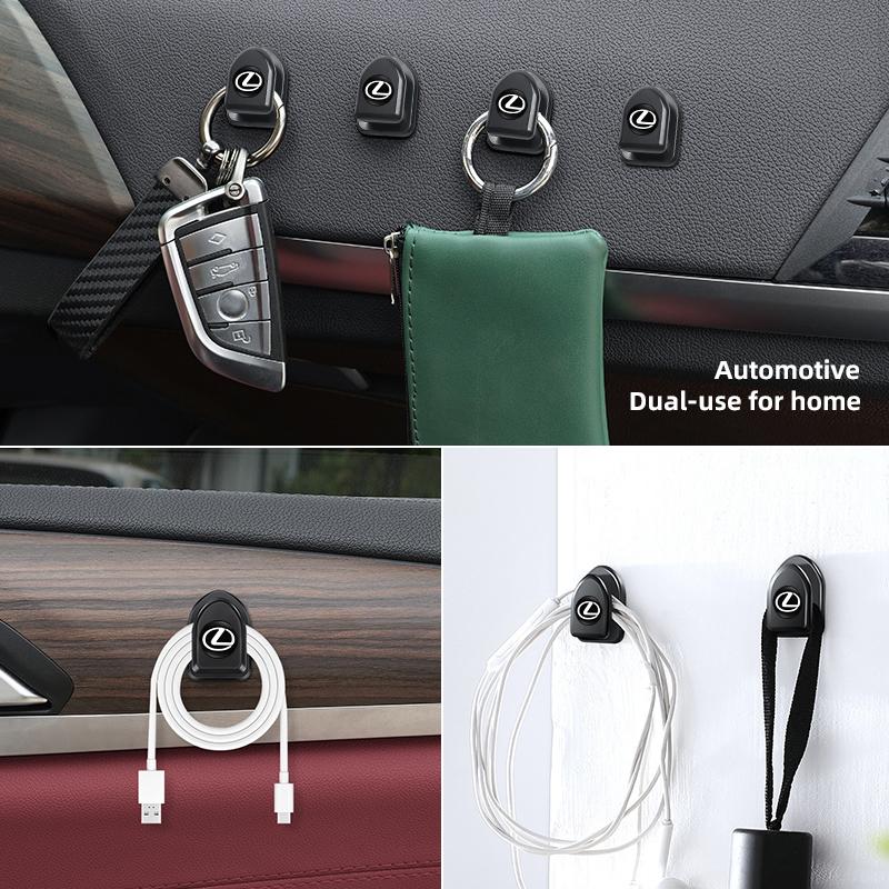 2/4Pcs Car Self Adhesive Mini Storage Hooks Accessories For Lexus F SPORT ES RX NX LS UX LM LX GX LC RZ IS CT GS RC HS SC TX LBX