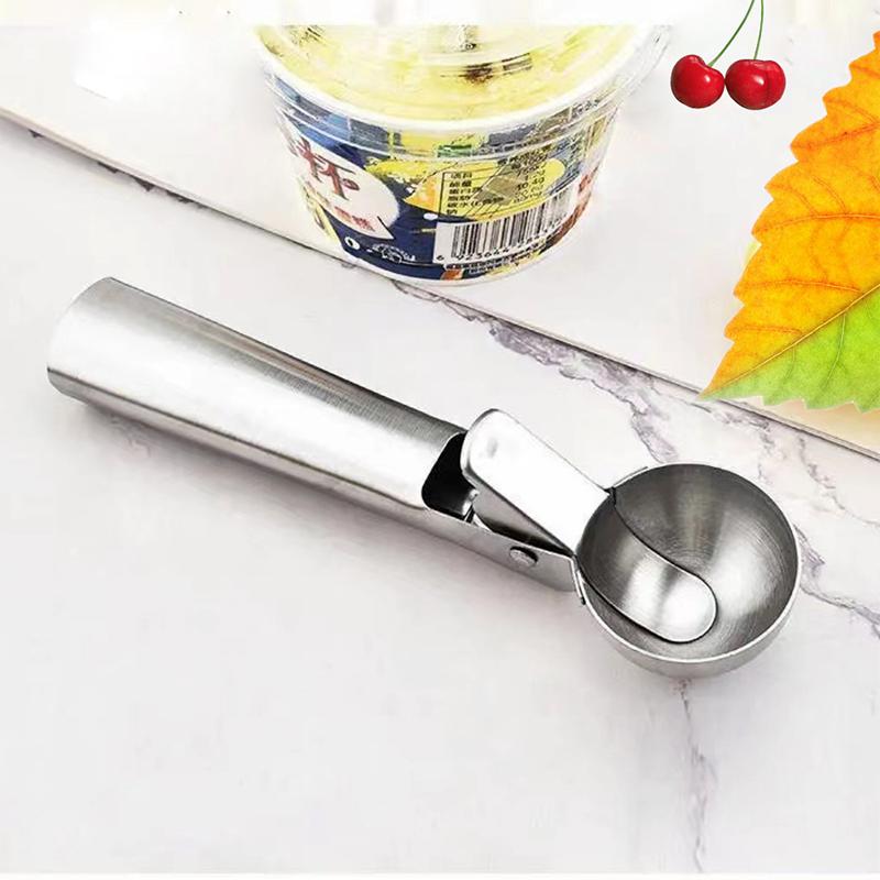 1Pieces Multifunctional Ice Cream Scoops Stainless Steel Dual-Purpose Scoop Fruit Watermelon Spoon Ball Scoop Outdoor Tableware