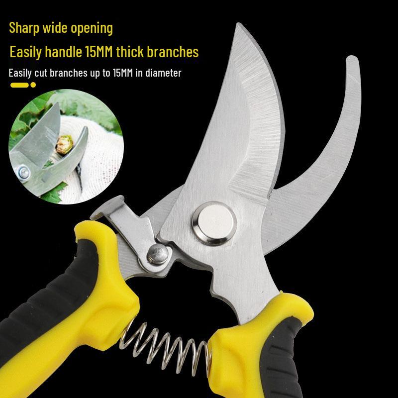 Stainless Steel Curved Pruning Scissors for Fruit Trees and Flowers