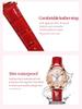 OLEVS Women's Watch Set - Easy-to-Read Bracelet Watch - Premium Stainless Steel - Calendar, 3 ATM Water Resistance, Luminous Gold/Silver (Red)