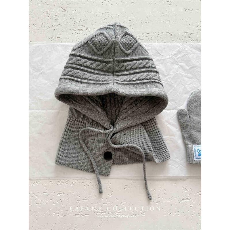 Hat Women Korean Winter Warm Scarf Integrated Head Cover Ear Protection Wool Hat Knit Hat