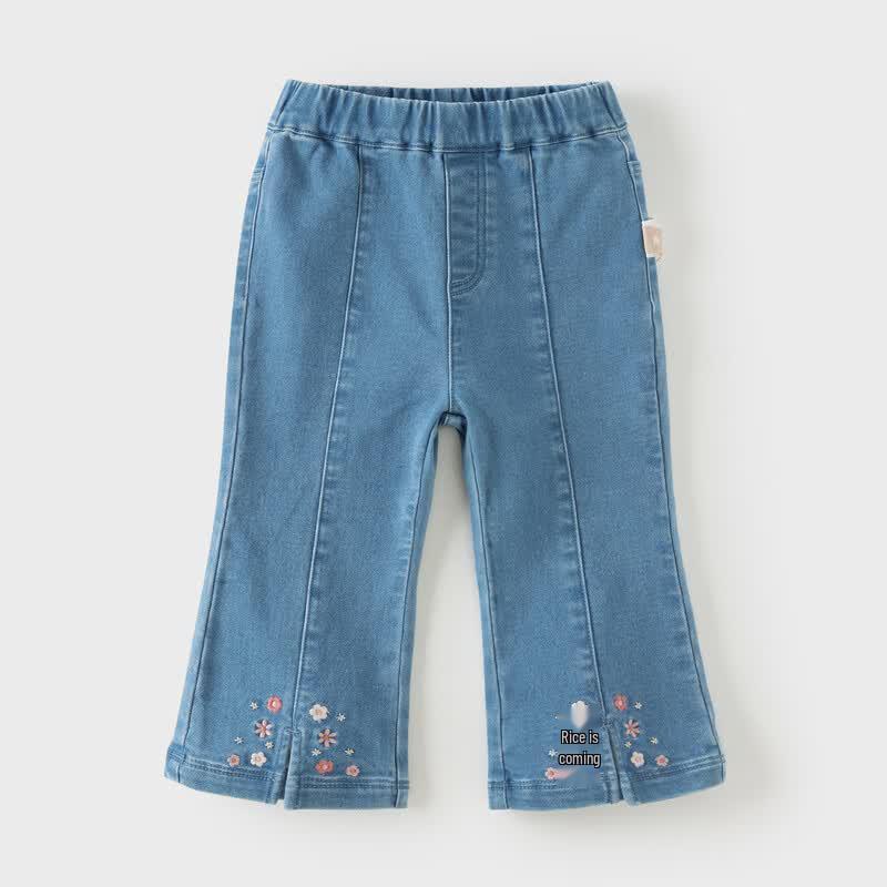 DAVE & BELLA Girls' Stretch Cropped Flare Denim Jeans