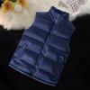 Men's Thermal Cotton Vest Spring Autumn Stand Collar Thickened Outer Vest Down Cotton Sleeveless Jacket