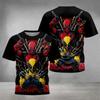 Deadpool Fashion 3D Printed T-shirt Paired with Cool Battle Print, Summer Round Neck Short Sleeved Loose and Eye-catching