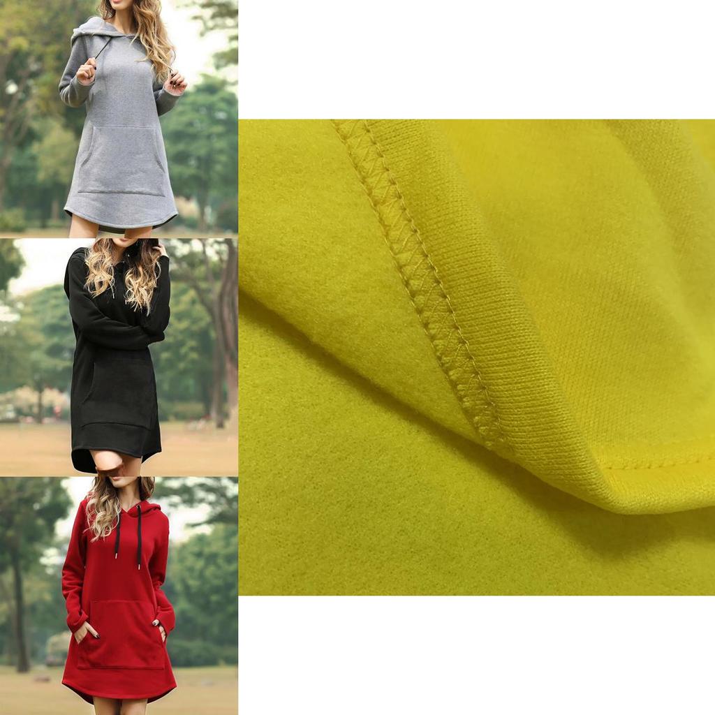 Cozy Womens Winter Long Sleeve Tunic Tops Pullover Hoodie Dress In Six Colors