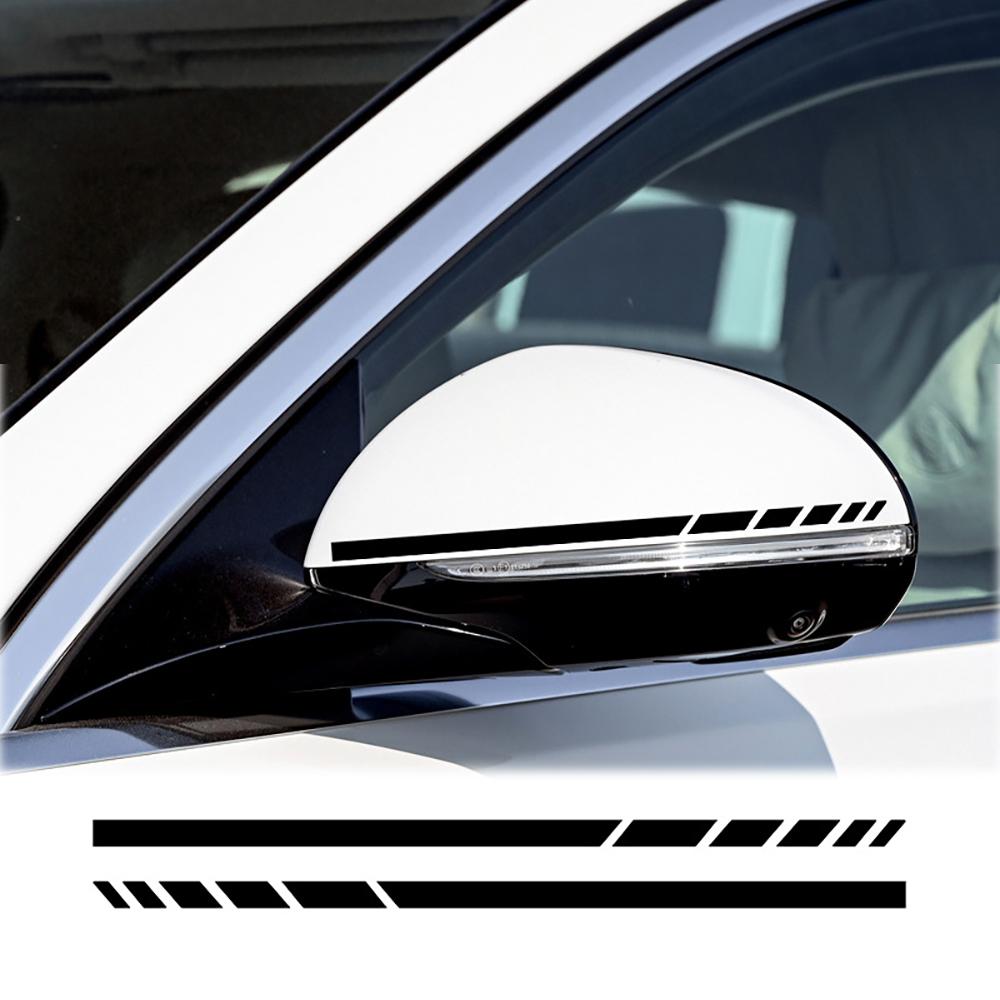 2PCS Stripes Sticker Rearview Mirror Decal For Mercedes Benz A B C E CLA S V R ML AMG W176 C117 W205 W204 W213 W212 C253 Decal