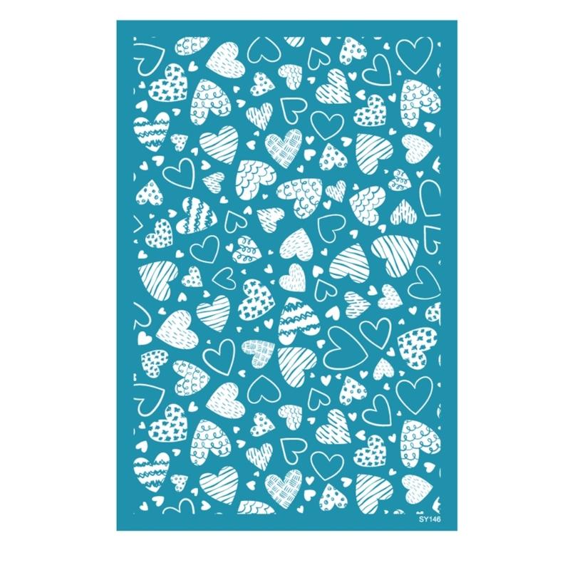 Heart Silk Screen Stencil Clay DIY Print Earring Reusable Silkscreen Decoration
