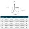 120pcs/box Fishing Treble Hooks Size 2#-10# Round Bent Treble Saltwater Hook