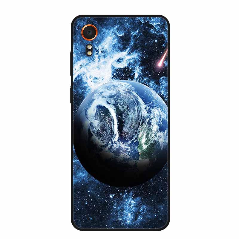 For Samsung Galaxy Xcover 7 Case Fashion Flowers Black Silicone Soft Back Cover For Samsung Galaxy Xcover7 Phone Case Coque Capa