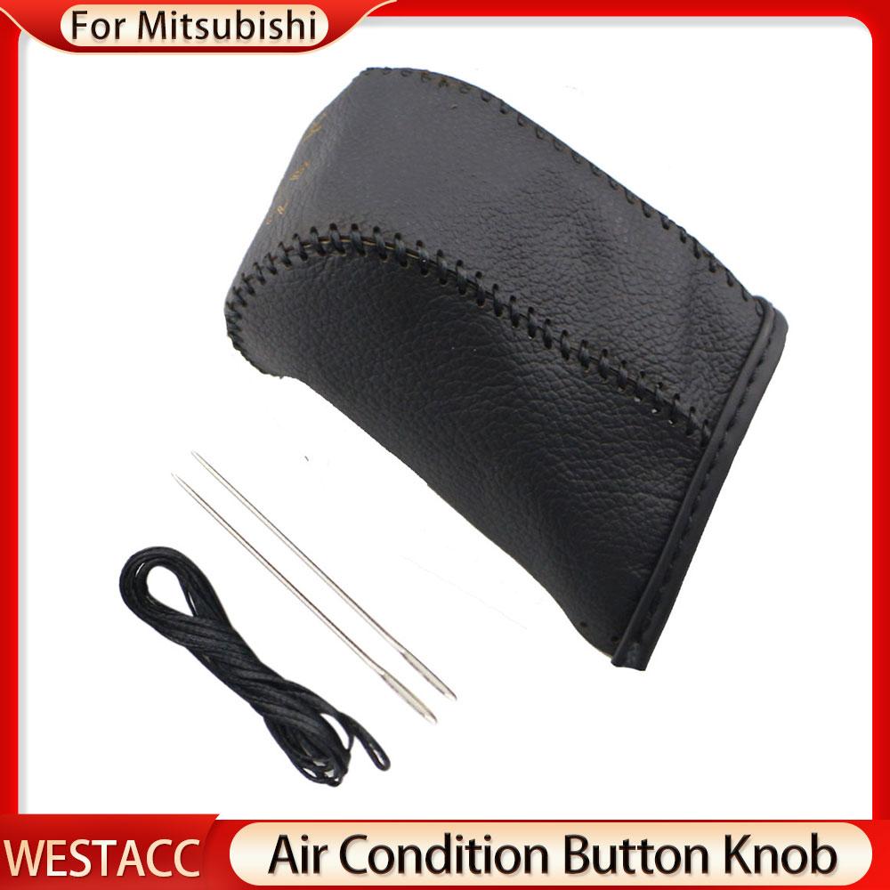 Echtes Leder Auto Getriebe Kopf Schaltknauf Abdeckung Getriebe Halsbänder für Mitsubishi Galant Outlander Lancer Evolution Pajero ASX AT