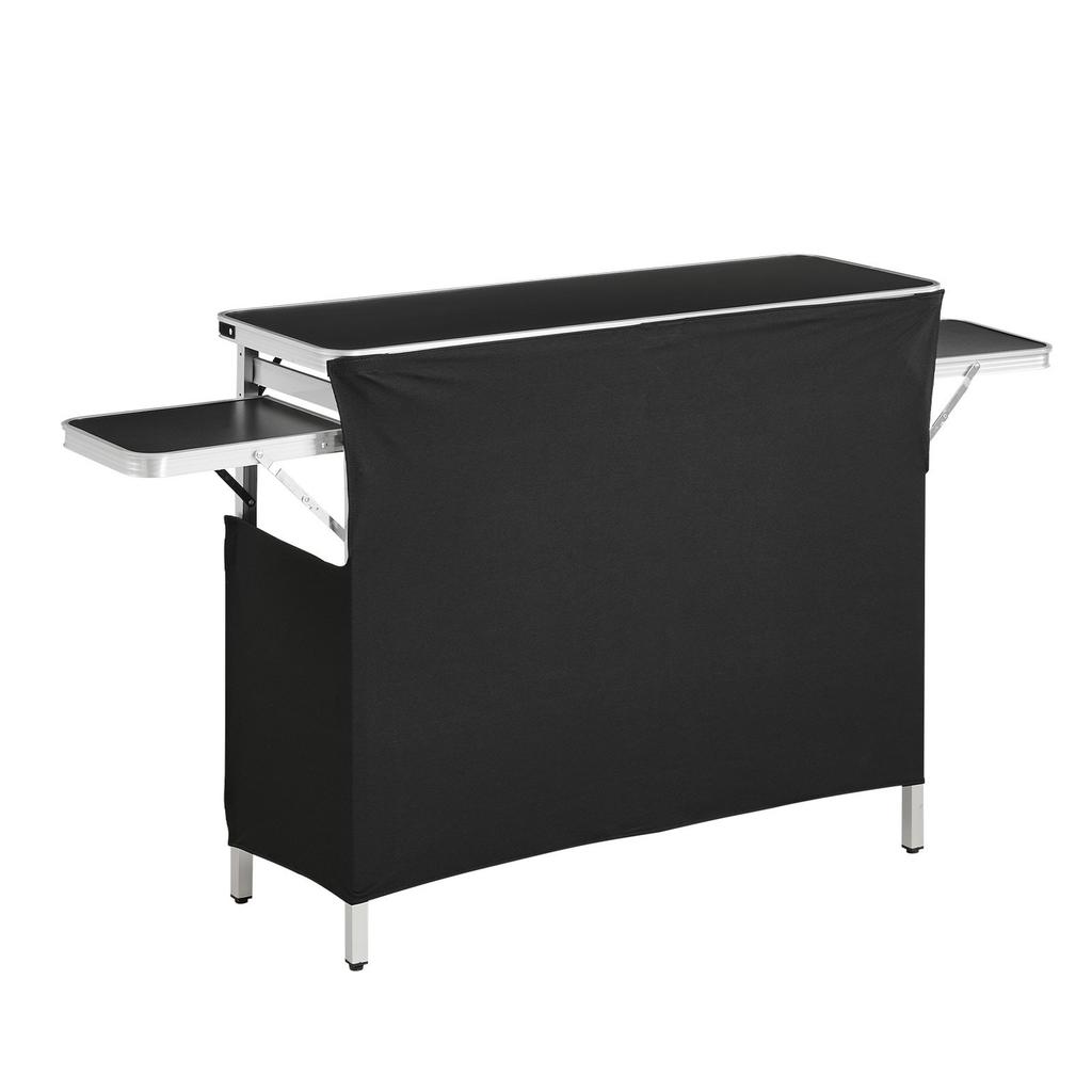 Folding Portable Bar Table, 1100 X 390 X 880 Mm, with Carry Bag, Storage Shelf, and Detachable Skirt, Quick and Easy Setup, Foldable Mobile Bartending
