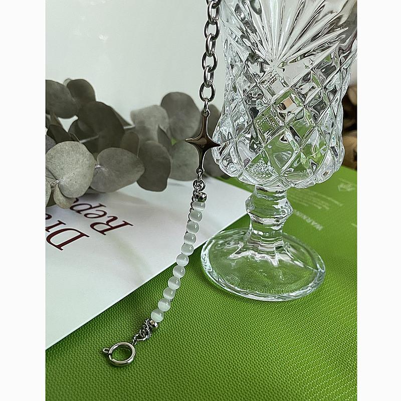 Starburst Adjustable Bracelet With Cat Eye Stone Beads For Street Fashion Men Women