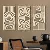 3 Pieces Wall Art Decor Hanging Decoration Rustic Boho Decorative 3D Hollow, for Kitchen