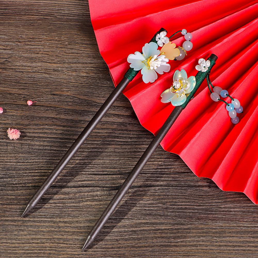 Ebony Tassel Retro Style Flowers Chopstick Hair Sticks Hair Styling Tools Hair Accessories Hairpin
