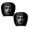 Vehicle Headrest Cover Set with Dark Print Halloween Theme, 2 Piece Polyester Pull-On Headrest Sleeve for Spooky Seat Styling Use