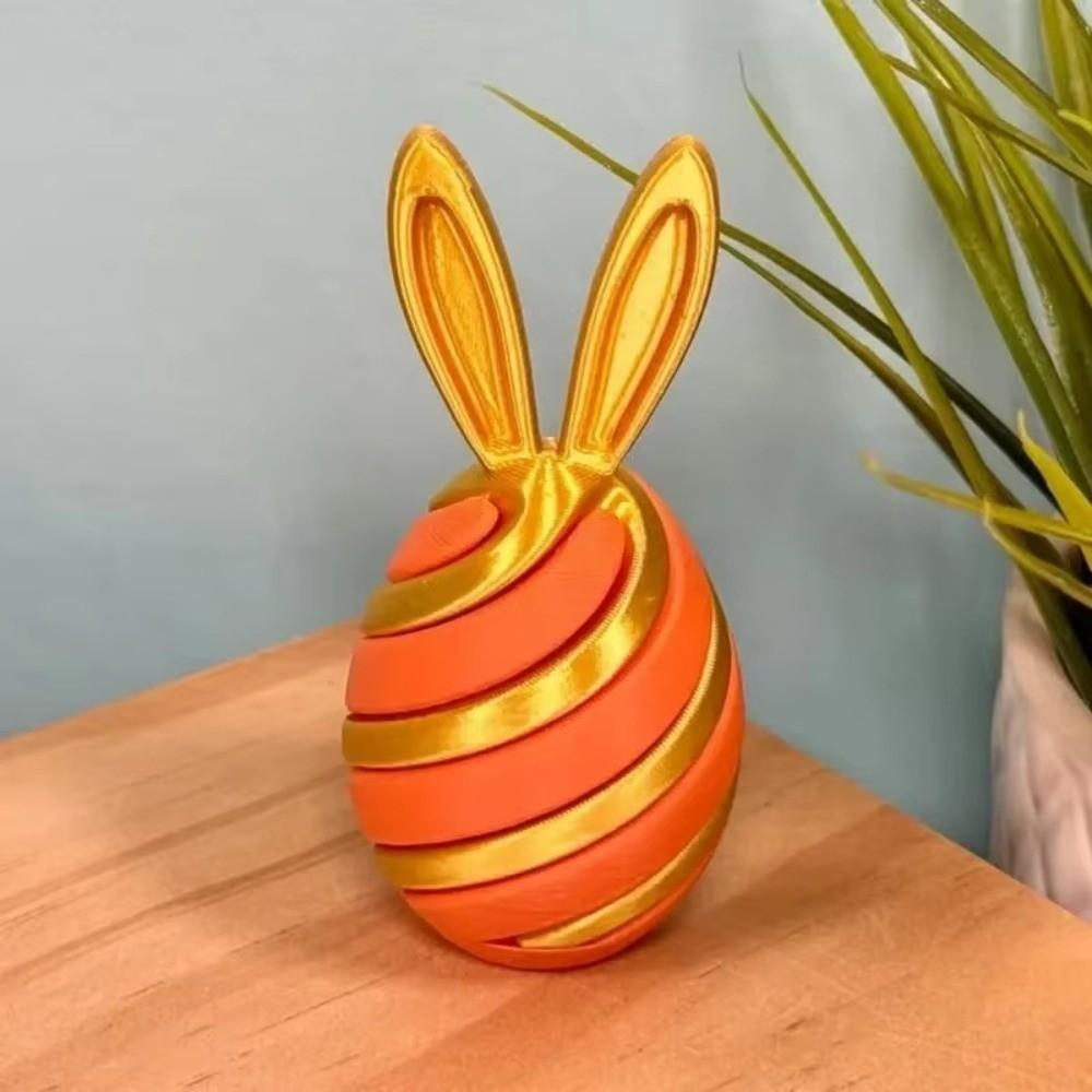 Colorful Easter Rabbit Ornament Sensory Toy Rotating Bunny Eggs Desktop Ornament