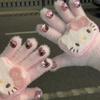 Miffy Rabbit sea salt blue bone girly gloves, cute plush and faux mink, warm split-finger gloves for women