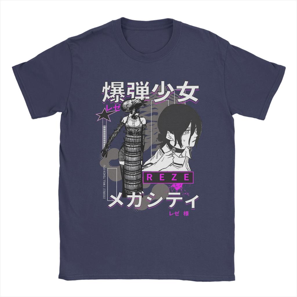REZE Muž s motorovou pilou Dívka Anime Tričko Pánské Y2K Zábavná Bavlněná Trička Letní Trička Oversized Oblečení