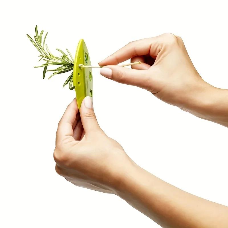 1pc Leaf Peeler, Kitchen Vegetable Leaf Peeler, Kale Beet Kale Thyme Basil Rosemary Plastic Leaf Peeler, Leaf Peeler Tools