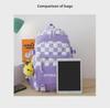 Korean Style Plaid Backpack Set for Students & Travel