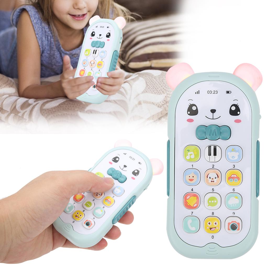 Baby Phone Toy Simulation Telephone Music Sound Light Effect Children Mobile Phone ToyLight Blue