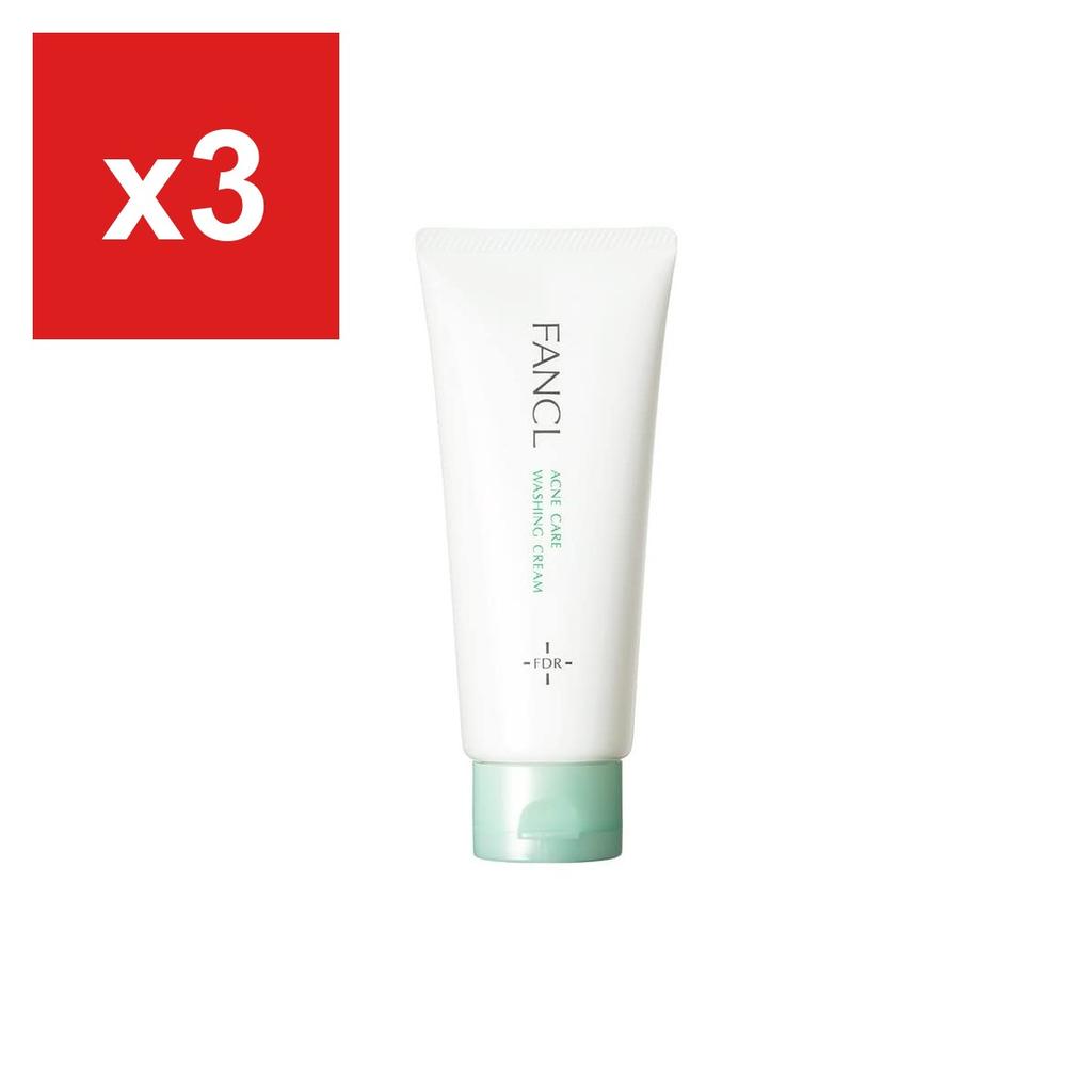FANCL (New) Acne Care Face Wash Cream 90g (About 60 Uses) (Quasi-Drug) - Additive-Free Face Wash for Acne & Skin Roughness/Pores