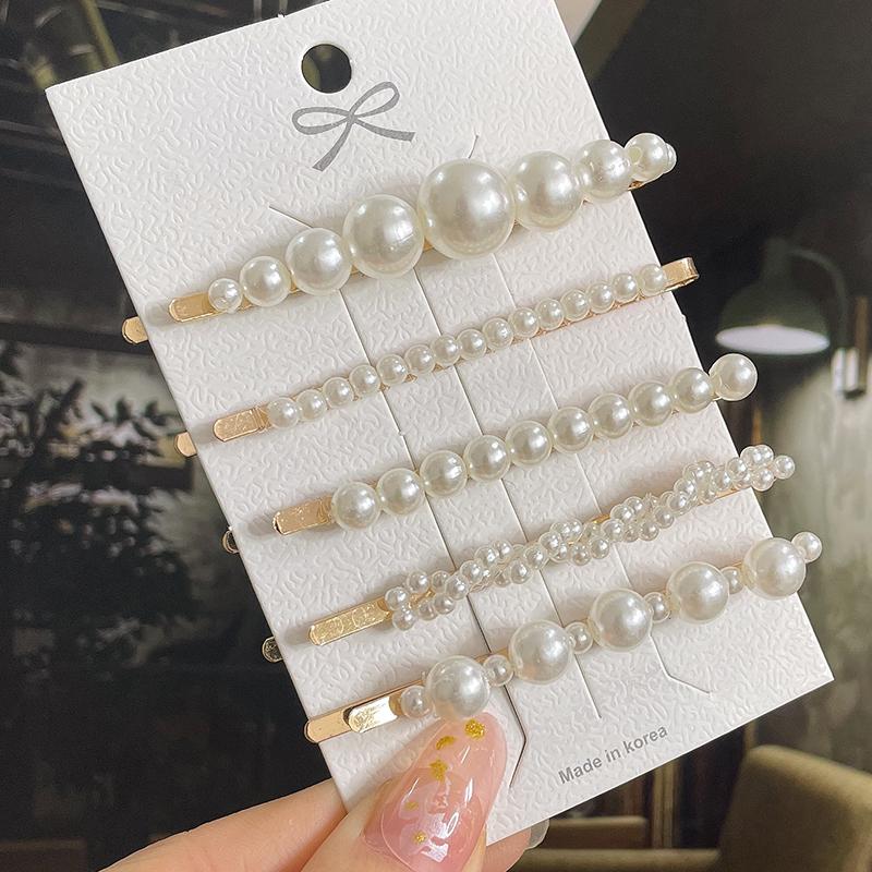 

1 Набір Перлинних Заколок для Волосся для Жінок Корейські Жіночі Шпильки для Волосся Дівчинка Геометричні Шпильки для Волосся Модна Шпилька Бічна Кліпса Аксесуари для Волосся