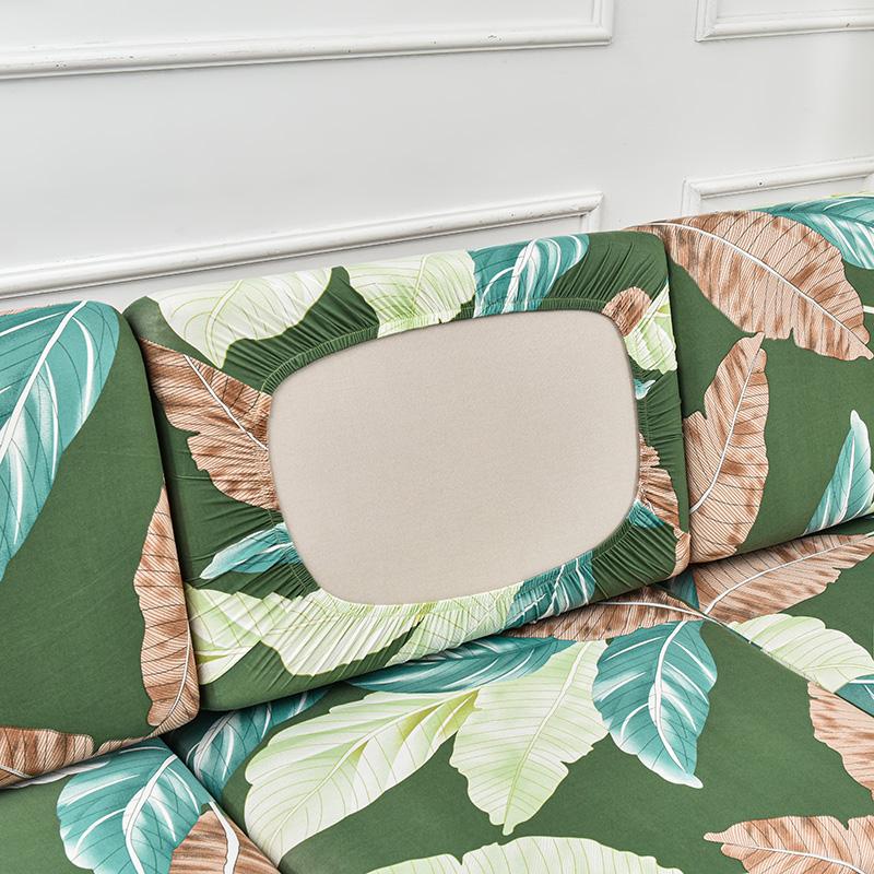 Neuer floral bedruckter Stretch-Sofa-Sitzkissenbezug, Rückenlehnenschutz für Couch, Sofabezug in L-Form, Chaselong-Schonbezüge