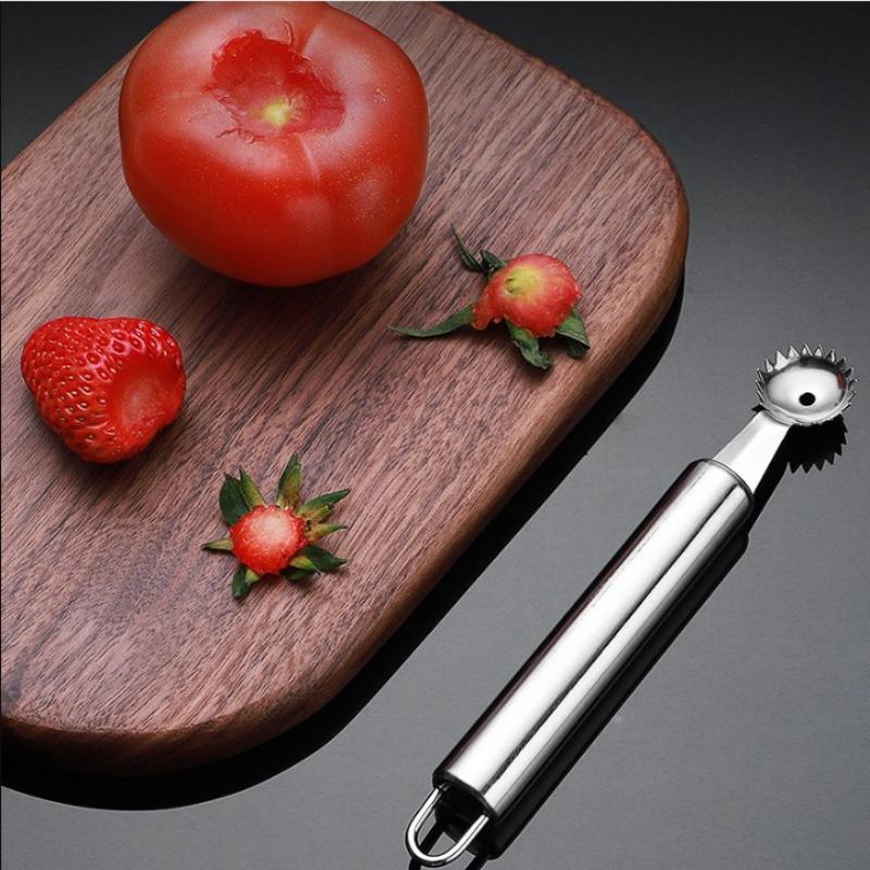 Durable Stainless Steel Fruit Corer Remover Multi-Use Tomato Strawberry Huller for Kitchen Daily Cooking