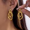 Modern Stainless Steel Drop Earrings for Women Irregular Geometric Link Dangle Jewelry Daily Party Wedding Gift Accessories