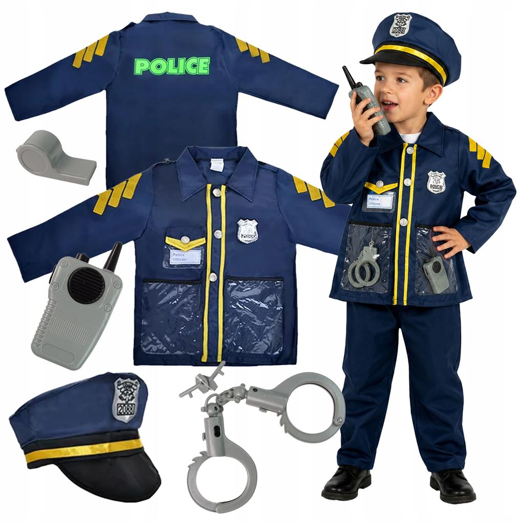 [PACCHETTO] Costume da Poliziotto per Accessori da Ballo Distintivo Carnevale 8 Pezzi Z944