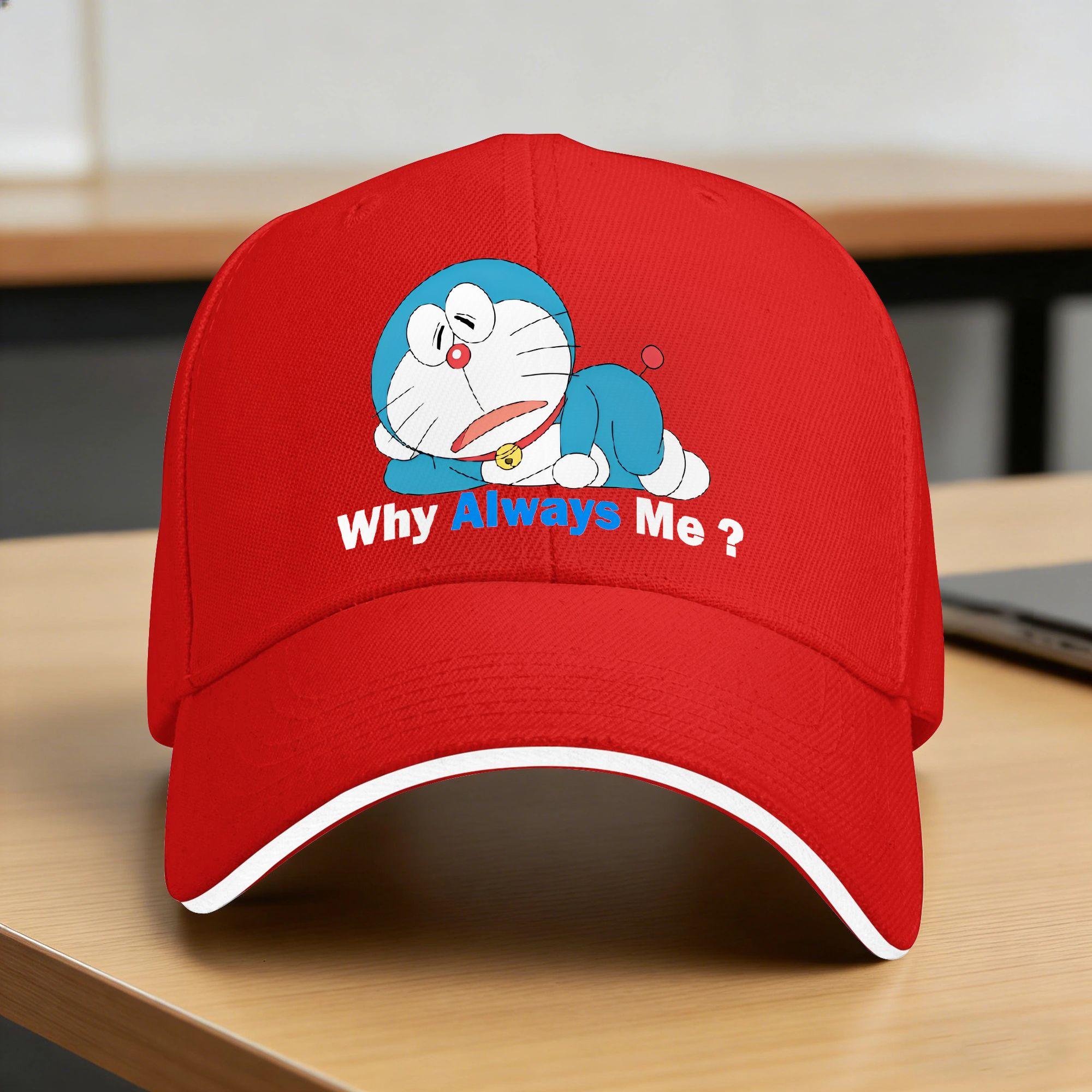 Doraemons Sun Baseball Cap Why Always Me Summer Streetwear Trucker Hat For FeUnisex Unisex Hunting Camping Snapback Cap One Size