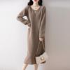 Women Sweater Dress 100% Wool MODERN NEW SAGA O-neck Knit Long Pullover Winter Jumpers Wool Long Dress Female
