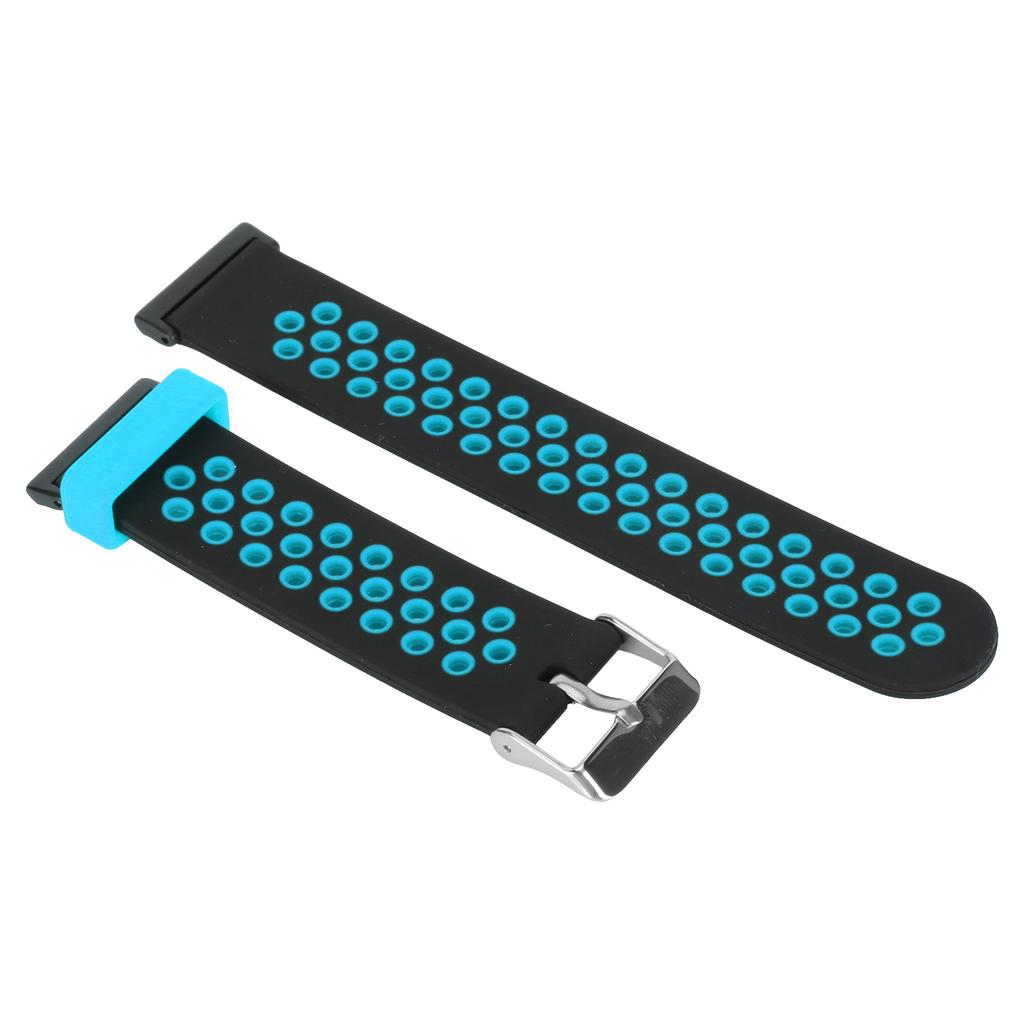Smartwatch Strap Silicone Sweat Proof Breathable Adjustable Wrist Band for Watch Fit 2 Black and