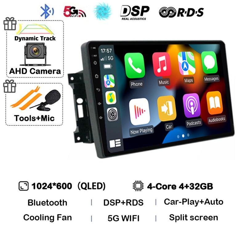 Android 14 Auto Car Radio For Jeep Compass Grand Cherokee Wrangler Chrysler Sebring Town Country Dodge Charger Multimedia Player