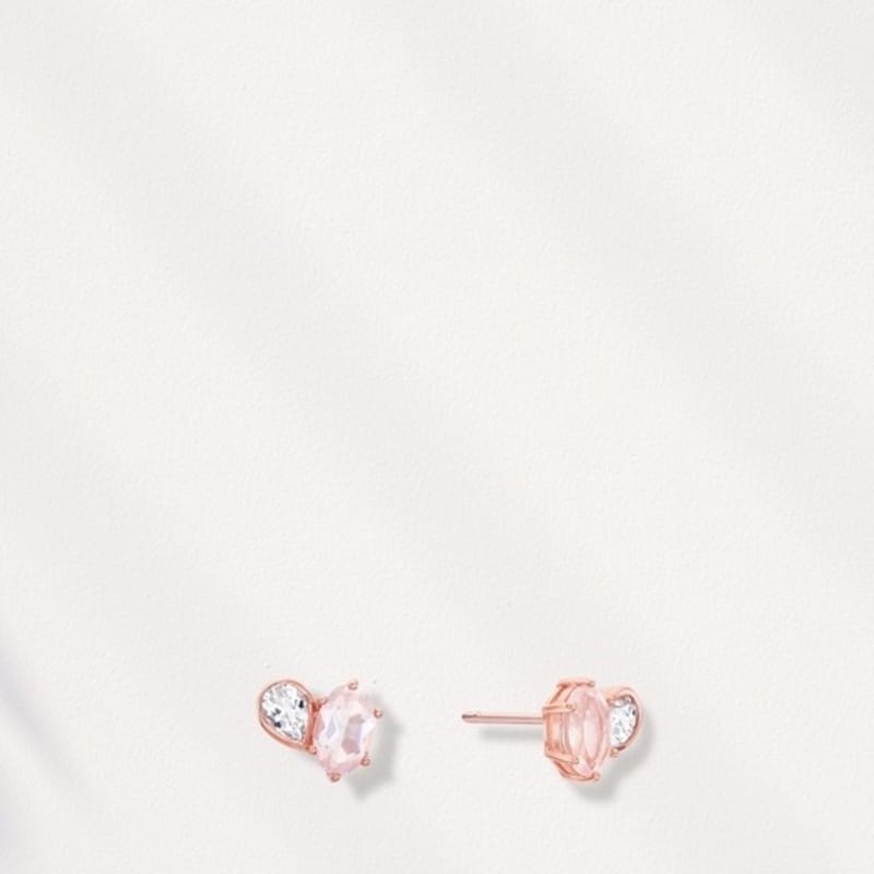 

ozel Silver925 Сережки з рожевим кварцом та цирконієм PS153E Pink gold