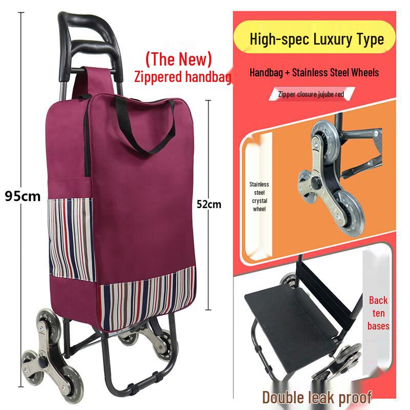 Deluxe Portable Folding Stair-Climbing Shopping Trolley