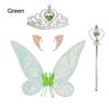 Gift Halloween Costume Butterfly Fairy Wings Sparkle Dress Up Props Set Princess Angel Wings with Crown Elf Ears Costume Cosplay